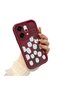 Oppo Reno 14 Pro 5g Compatible Shockproof Simple Claret Red Silicone Phone Case Flower Pattern - 2