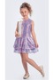 Satin Ribbon Detailed Sequin Costume Party Girl's Dress