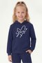Hooded Kangaroo Pocket Sweatshirt for Girls with Print Detail - 4