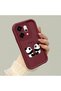 For Oppo Reno 14 Pro 5g Compatible Panda Pattern Shockproof Simple Claret Red Silicone Phone Case - 3