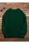 Brown Green Black Crew Neck Printed Unisex Oversize Sweatshirt - 2