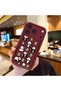 iPhone 17 Pro Max Compatible Shockproof Simple Claret Red Silicone Phone Case Panda Pattern