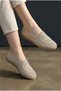 Women's Beige Knitted Daily Comfortable Stylish Summer Flat Sole Ballerina Shoes - 2