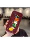 Oppo A15S Compatible Cat Pattern Shockproof Simple Claret Red Silicone Phone Case
