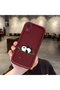 iPhone Xr Compatible Panda Pattern Shockproof Simple Claret Red Silicone Phone Case