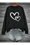 Women's Heart Printed Crew Neck Sweatshirt