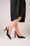 Women's Black Patent Leather Heeled Shoes Slingback Pointed Toe Medium Heel Daily Stylish Classic 7 cm 99 - 5