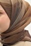 وشاح أوليندا من مزيج الحرير بنمط تجريدي بني 90x90 - 5
