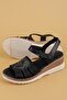 Genuine Leather Comfort Sole Comfortable Daily Sandals Imk.2602 Black - 4