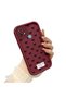 Oppo A15S Compatible Shockproof Simple Claret Red Silicone Phone Case Bow Pattern - 2
