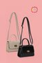2-Piece Mini Textured Patent Leather Hand and Shoulder Bag