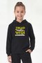 Hooded Kangaroo Pocket Sweatshirt for Girls with Print Detail
