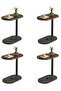 4-pieces Modern Coffee Table | C-shaped Side Table With Brown Color With Black Frame 60x29x39 Cm