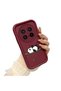 Vivo X200 Pro Compatible Panda Pattern Shockproof Simple Claret Red Silicone Phone Case - 2
