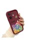 For Vivo V60 Compatible Shockproof Simple Claret Red Silicone Phone Case Smile Pattern - 2