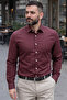 Men's Linen Slim Fit Shirt – Burgundy Stylish Series (Without Pockets)