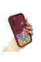 For Oppo A16 Compatible Shockproof Simple Claret Red Silicone Phone Case Smile Pattern - 2