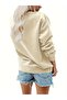 Women's Heart Printed Crew Neck Sweatshirt - 2