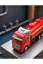 Pull and Drop 19cm Construction Vehicle Themed Tanker Detailed Tanker with Openable Covers Toy Truck Red