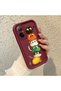 Realme C67 Compatible Cat Pattern Shockproof Simple Claret Red Silicone Phone Case - 3