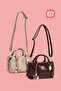 2-Piece Shiny Patent Leather Star Charm Detailed Hand and Shoulder Strap Bag
