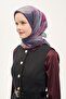 وشاح أوليندا من مزيج الحرير بنمط تجريدي باللون الأزرق الداكن 90x90 - 3