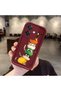Cat Pattern Shockproof Simple Claret Red Silicone Phone Case Compatible with Oppo A3 5g