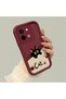 Vivo Y28 Compatible Shockproof Simple Claret Red Silicone Phone Case Cat Pattern - 3
