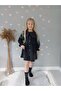 Girls' Black Stone Printed Denim Dress - 3