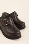 Genuine Leather Platform Sole Sabo Slippers Pkr.64030 Brown - 3