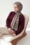 Stripe Pattern Bitter Brown 75X195 Soft Shawl - 2