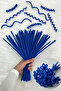 100 Pieces Cobalt Blue Chenille 30cm, Furry Plush Velvet Wire, Handicraft, Flower, Gift, Decoration, School Event