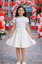 Girl's White Diver Skirt with Bow Detail for School Festival Event, Ages 5-13 - 2