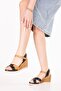 Genuine Leather Padded Heeled Casual Sandals Pkr.505 Black