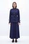 Laci Balon Sleeve Belted Jacket Skirt Set 0097 - 2