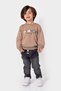 Baby Boy Elastic Waist Drawstring Pocket Comfortable Cut Jeans Trousers - 5