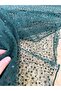 Emerald Green Sequined Tulle Fabric - 150 cm Wide - Chain Embroidered Fabric for Evening Dresses and Gowns