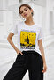 Women's White 100% Cotton Istanbul Printed Short Sleeve T-Shirt - 6