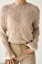 Women's Openwork Sleeve Gathered Knitwear Sweater - 7