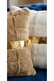 2-Piece Luxury Plush Cushion Cover with Gold Stripes, Soft Textured Velvet Backed Decorative Pillow 45X45 - 3