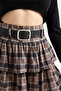 Belted Plaid Layered Mini Skirt with Lace Detail |   Plaid Layered Lace Mini Skirt - 8