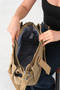 Serena Vellini Beige Women's Multi-Compartment Waterproof Crinkle Casual Crossbody and Shoulder Bag - 3