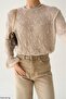 Women's Openwork Sleeve Gathered Knitwear Sweater - 4