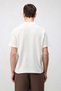 White Textured Knitted Polo Collar Men's T-Shirt - 7