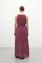 Belt Detailed Long Dress - Plum - 8