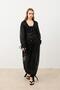 Black V-Neck Semi-Transparent Women's Shirt