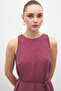 Belt Detailed Long Dress - Plum - 6