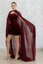 New Generation Burgundy Chiffon Cape Henna Dress Double Set-Kaftan-Bindali-Henna Dress-Wedding - 4