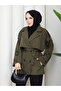 Button Detailed Belted Oversize Bondit Trench Coat Rc803107 - 6
