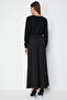 Metal Buckle Wide Leg Pants Black - 5
